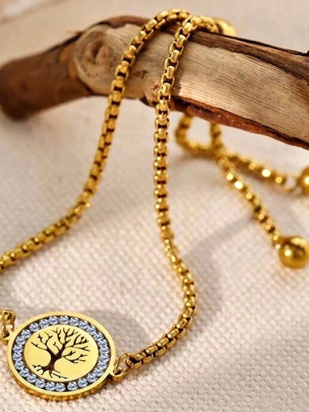 10K Gold Tree of Life Gold-Tone Bracelet